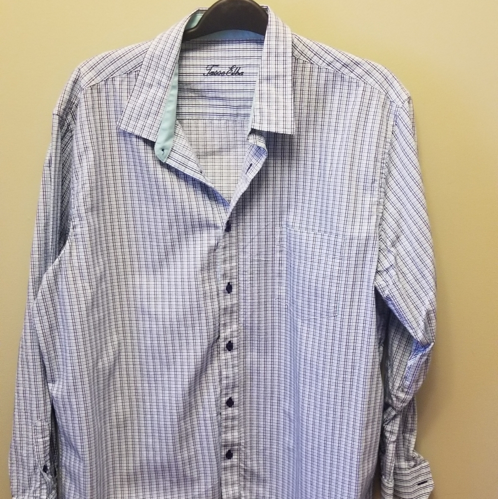 Tasso Elba Checked Button Down Shirt